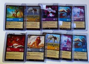 lot 82B image: Disney Lorcana 10 Card Lot - Ursula, Simba, Marshmallow, Tamatoa, Robin Hood and more