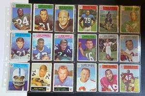 lot 24K image: 1965 and 1966 Philadelphia Football 36 Card Vintage Lot with Stars - Wood, Taylor, Nitschke, Karras, Perkins, Lilly, Moore and more
