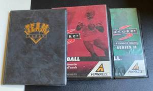 lot 88B image: 3 Books of 1990s Football and Baseball Unique Inserts and Rookie Cards - 125 Card Lot