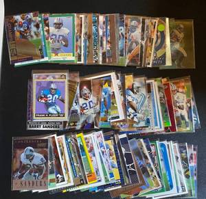 lot 8L image: 220 Barry Sanders Football Cards - Including Inserts, Diecuts, and Many Unique Cards