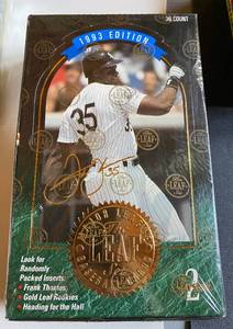 lot 35 image: 1993 Leaf Baseball Factory Sealed 36 Pack Box of Cards