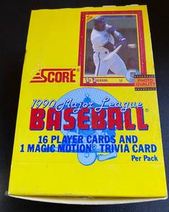 lot 40 image: 1990 Score Baseball 36 Pack Box of Sealed Cards