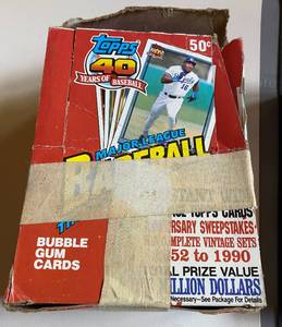 lot 55 image: 1991 Topps Baseball 35 Pack Box of Cards