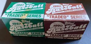 lot 105 image: 1987 and 1990 Topps Traded Baseball Card Sets