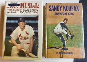 lot 76C image: Stam Musial and Sandy Koufax Vintage Baseball Books