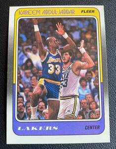 lot 190A image: Kareem Abdul-Jabbar 1988 Fleer #64 Basketball Card