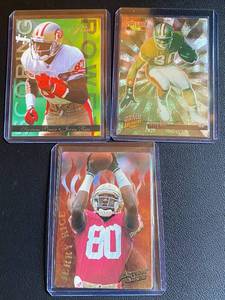 lot 192A image: Jerry Rice 3 Card Football Insert Lot