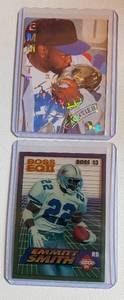 lot 202A image: Emmitt Smith 2 Card Football Insert Lot