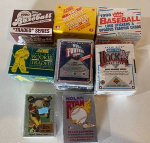 lot 41J image: Lot of 8 Mini Sets - Baseball, Football and Hockey Cards, Nolan Ryan