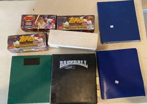 lot 10F image: Large Lot of (4) Baseball Binders and (4) Boxes - 2019 Topps, 2017 Topps, 2011 Donruss, 1997 Metal Universe, 1998 Bowmans Best, 2018 Donruss Diamond Kings, (2) 1998 Topps, 2000 Topps, 1991 Leaf