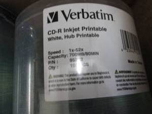 2- 100 pks Verbatim CD-R Inkjet Pri...