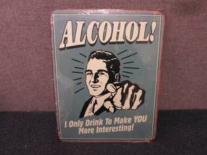 Metal Alcohol Sign 12.5x16 inch ...