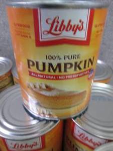 6- 29 oz Cans Libbys Pure Pumpkin ...