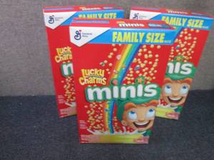3- 18.2 oz Boxes Lucky Charms Minis...