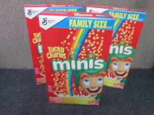 3- 18.2 oz Boxes Lucky Charms Minis...