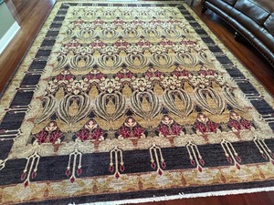 lot 3 image: Gorgeous Hand Made Large Wool Area Rug