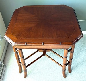 lot 47 image: Beautiful Faux Bamboo Large Accent Table #2