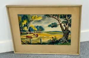 lot 39A image: Vintage Framed Original Watercolor Painting