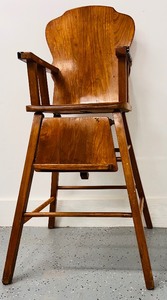 lot 77 image: Vintage Wooden High Chair with Tray