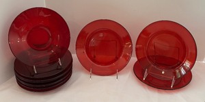 lot 101 image: Vintage Ruby Red Glassware and Decor Grouping