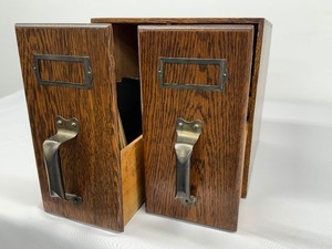 lot 20 image: Vintage Weiss Wood Drawer Desk Top Filing Cabinet