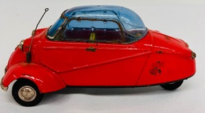 lot 120 image: 1956 Vintage Bandai 579 Messerschmitt KE200 Bubble Top Tin Toy Friction Car