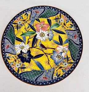 lot 123 image: Vintage Beautiful Charger and Woven Platter