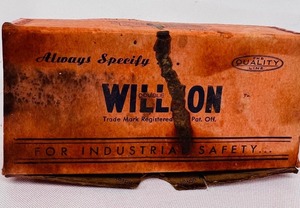 lot 132 image: Vintage Industrial Safety Glasses with Leather Sides