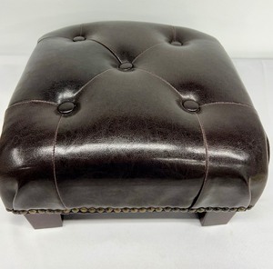lot 203 image: Petite Faux Leather Tufted Foot Stool