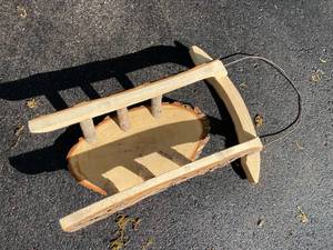 lot 197 image: Decorative Wall Mount Wooden Sled