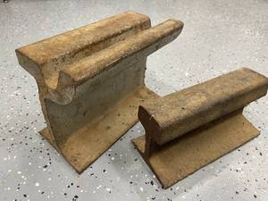 lot 235 image: Two Metal Railroad Track Pieces Made from Minneapolis Street Car Track and Railroad Track