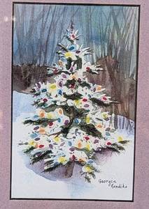 lot 207A image: Miniature Framed Watercolor Painting by Georgia Kandiko