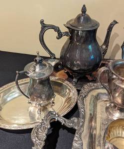 lot 165A image: Large Variety of Vintage Silver Plated Serving Ware