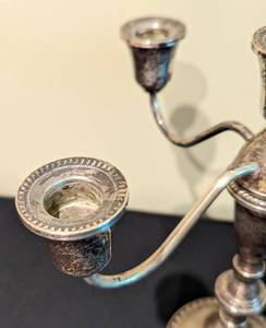 lot 75A image: Vintage Weighted Sterling Silver Candelabra