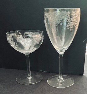 lot 169 image: Vintage Etched Stemware