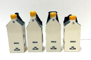 lot 259 image: Four Collectible KLM Delft Houses including KLM Delft House No. 71
