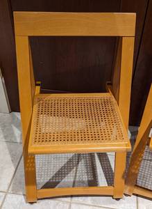 lot 26 image: Pair of Wood and Cane Folding Chairs