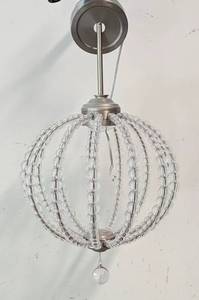 lot 51A image: Round Clear Glass Pendant Light Fixture