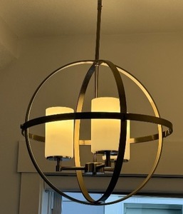 lot 23 image: Brushed Nickel Hanging Light Fixture