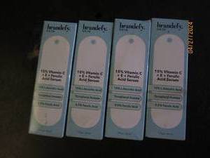 4 new packages of brandefy skin 15 percent vitamin c  E  ferulic acid serum