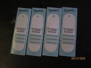 4 new packages of brandefy skin 15 percent vitamin c  E  ferulic acid serum
