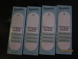 4 new packages of brandefy skin 15 percent vitamin c  E  ferulic acid serum
