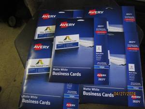 5 packages of avery matte white business cards 100 cards each package