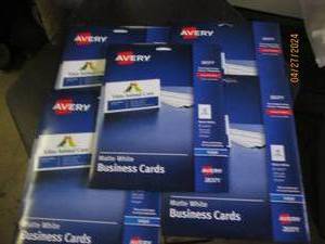 5 packages of avery matte white business cards 100 cards each package