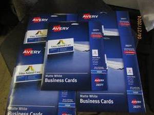 5 packages of avery matte white business cards 100 cards each package