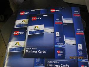 5 packages of avery matte white business cards 100 cards each package