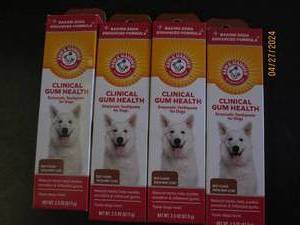 4 packages of arm and hammer clinical gum health beef flavor dog tooth paste