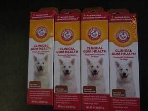 4 packages of arm and hammer clinical gum health beef flavor dog tooth paste