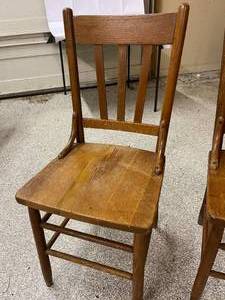 lot 100 image: Two Vintage Wooden Chairs
