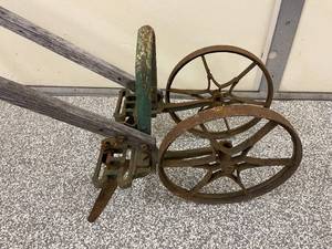lot 130 image: Vintage Wooden Handled Primitive Cultivator